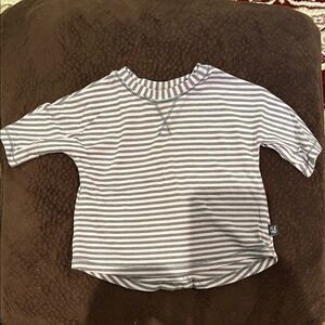 Striped Gray & White Kids Top - Unbranded